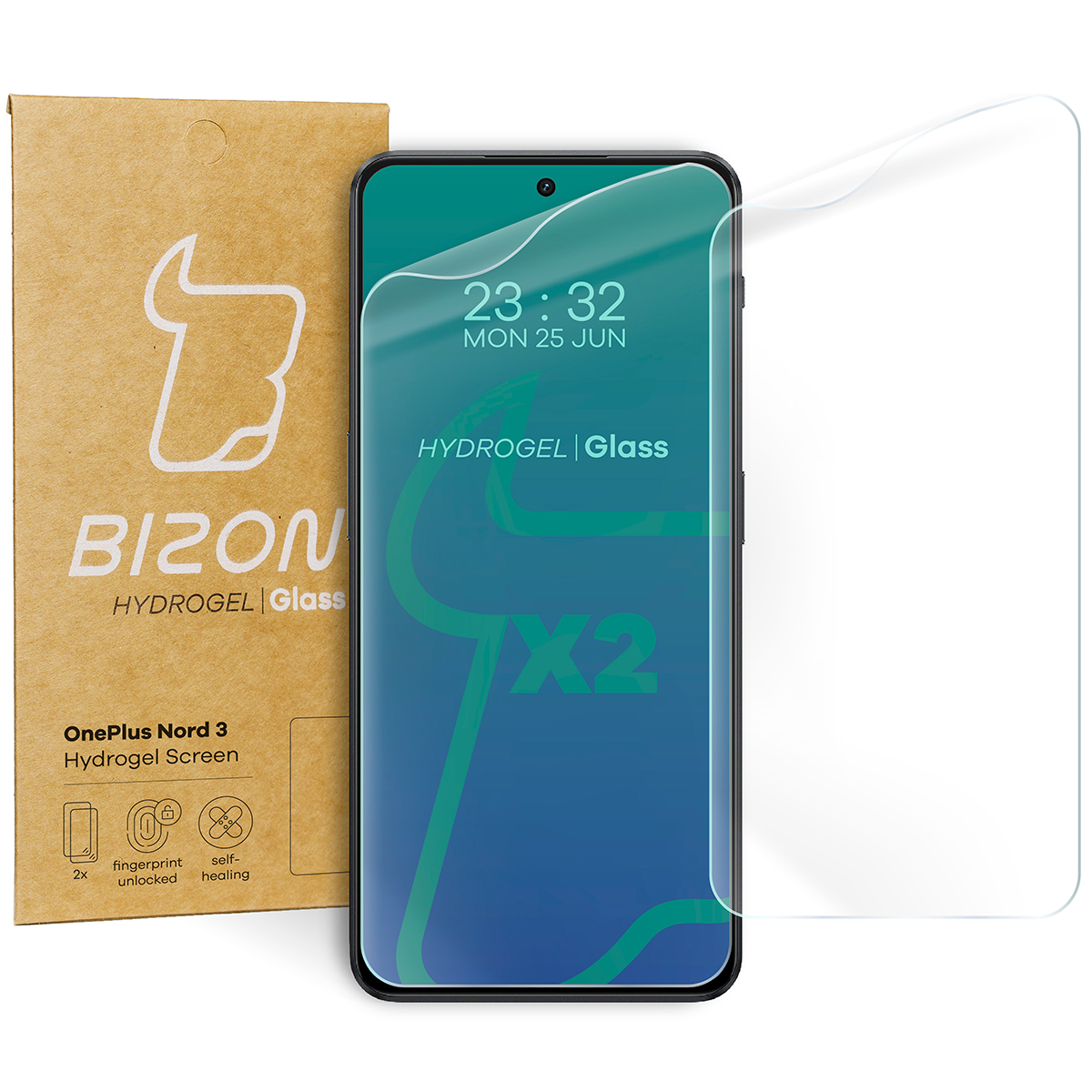 Folia hydrożelowa na ekran Bizon Film Hydrogel Front Duo dla OnePlus Nord 3, 2 sztuki